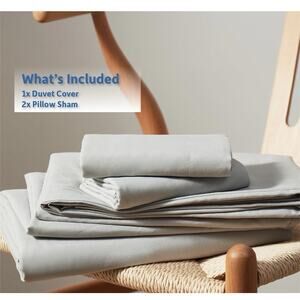 3pc Nestl Soft Duvet Cover & Pillow Shams Set Silver Gray Full Size 80" x 90"